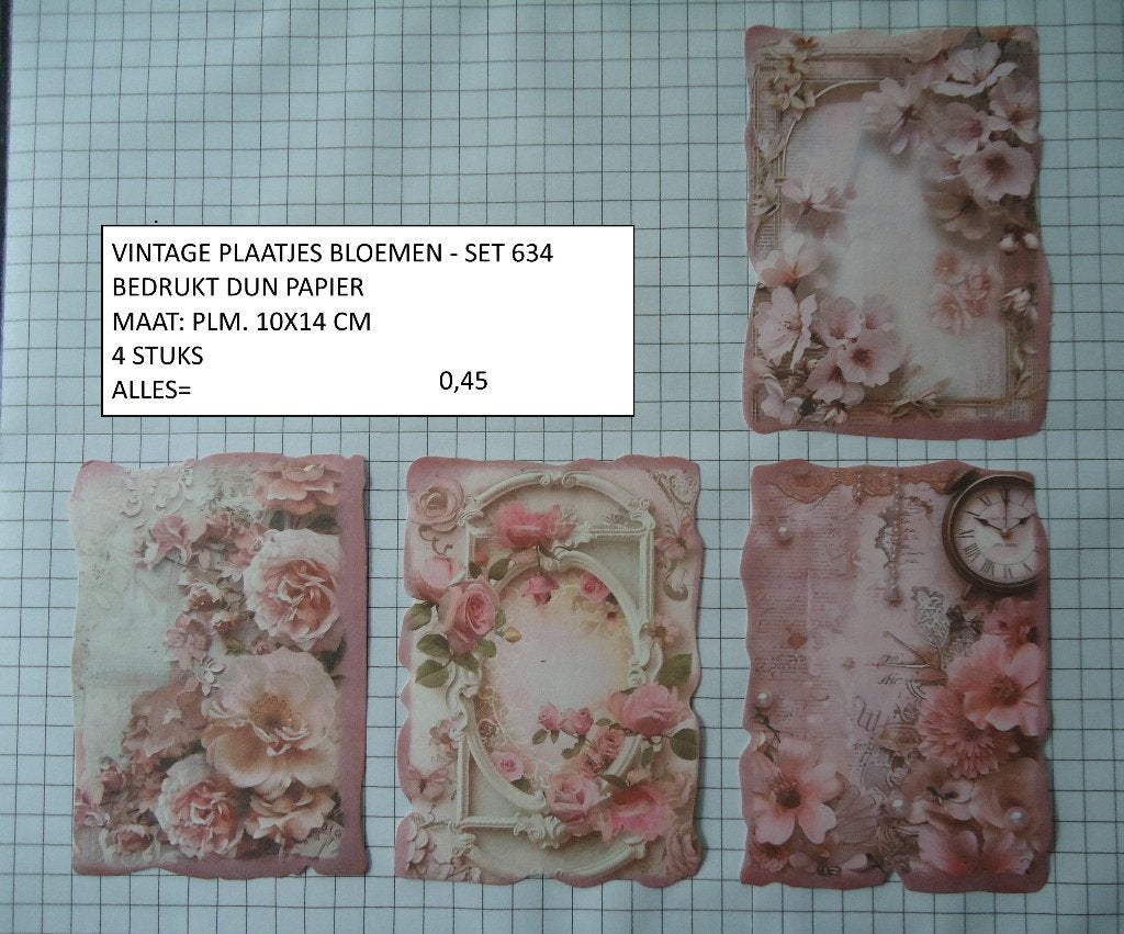 ❤️vintage plaatjes bloemen 634 ( alleen verzenden, Ophalen, Nieuw, Overige thema's, Knipvel
