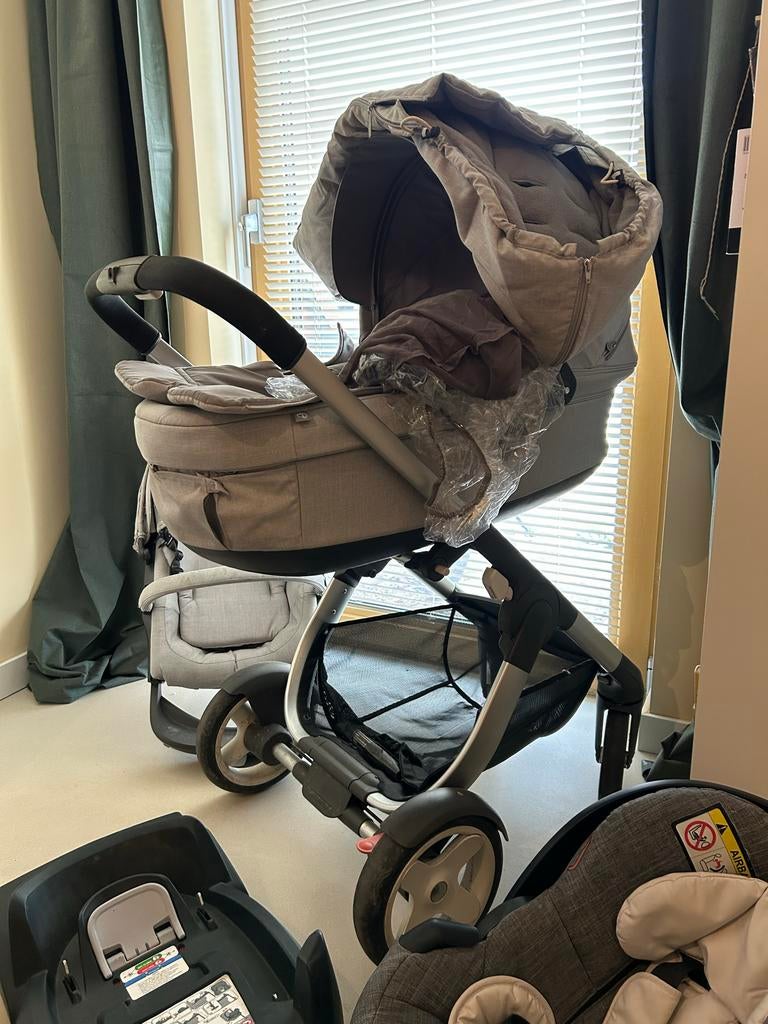 Stokke Crusi kinderwagen & Izi Go autostoel met Isofix, Gebruikt, Isofix, 0 t/m 13 kg, Ophalen