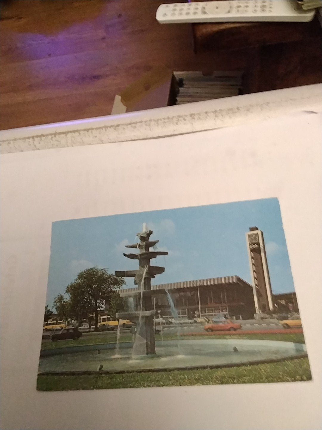 Oude Ansichtkaart Venlo Station met fontein, Ophalen of Verzenden, 1960 tot 1980, Ongelopen, Limburg