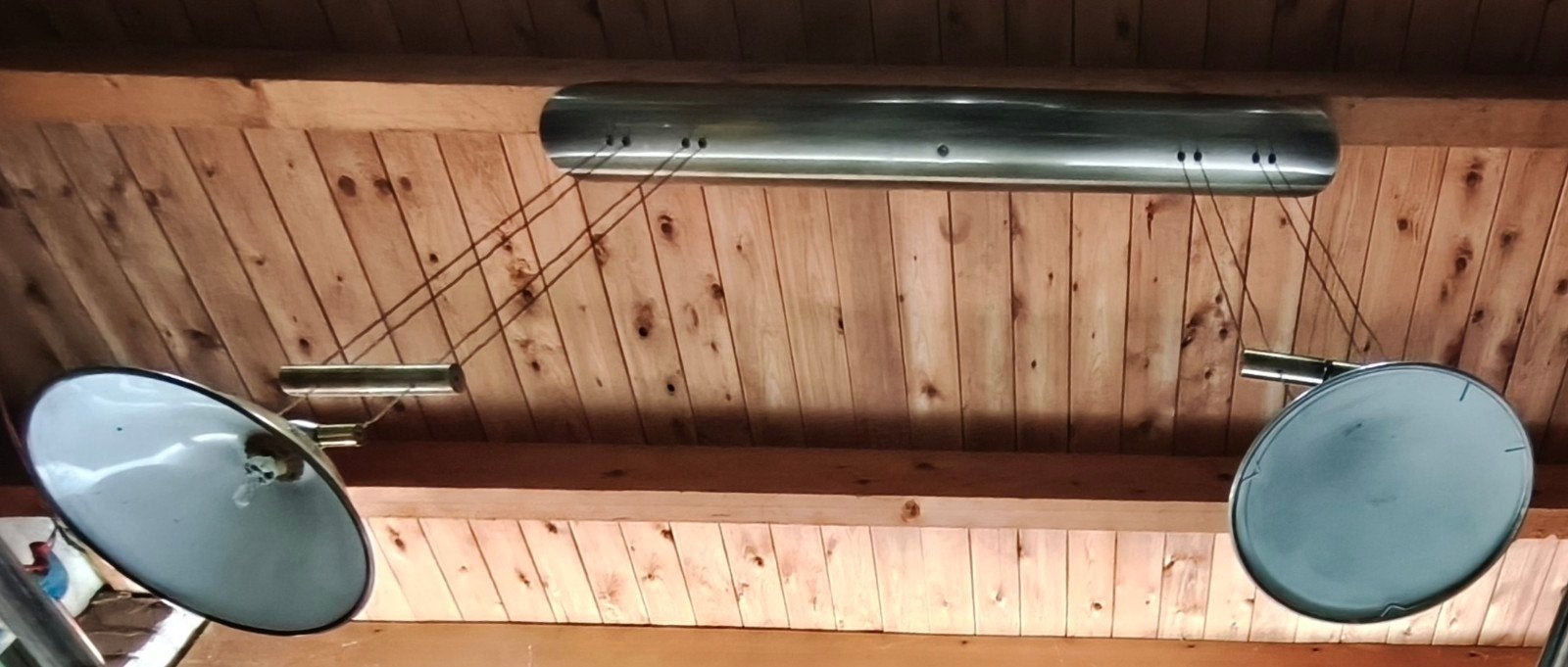 Messing Plafondlamp voor Eettafel - Glas Ontbreekt, Ophalen, Gebruikt, Metaal