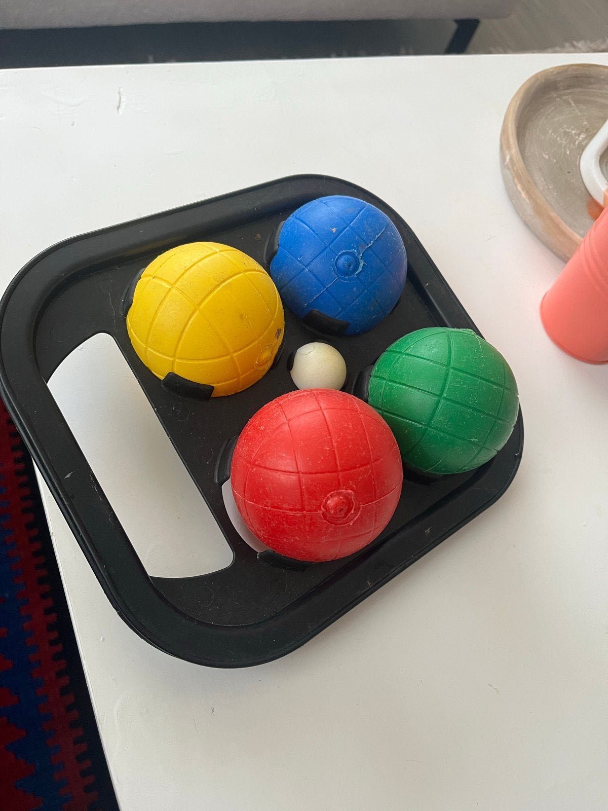 Bocce ball set (4 ballen), Een of twee spelers, Ophalen of Verzenden, Gebruikt