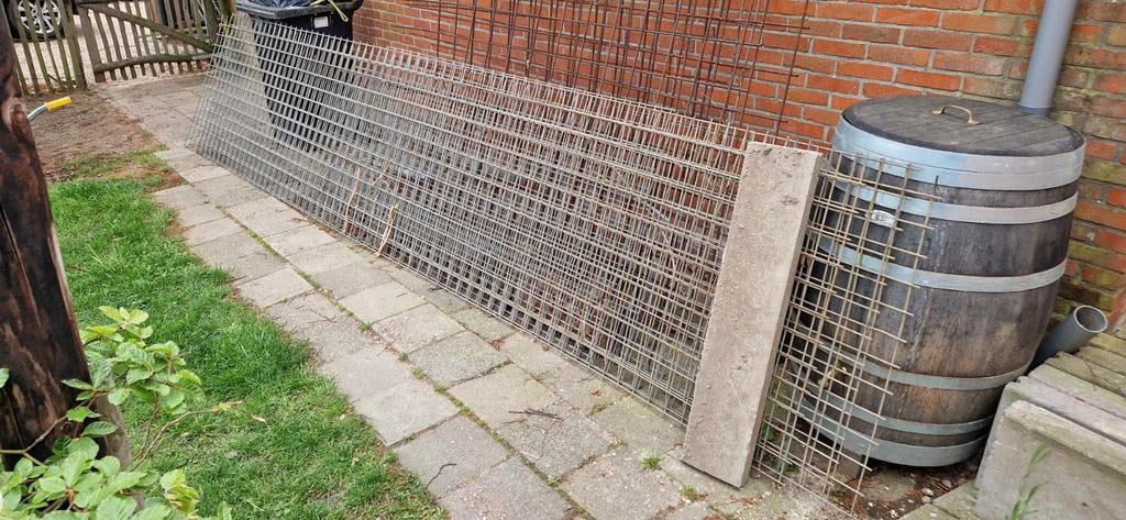 Gegalvaniseerd betonstaalnetten 5x1m, maaswijdte 7mm, Doe-het-zelf en Verbouw, Metalen, Ophalen of Verzenden, Gebruikt, IJzer