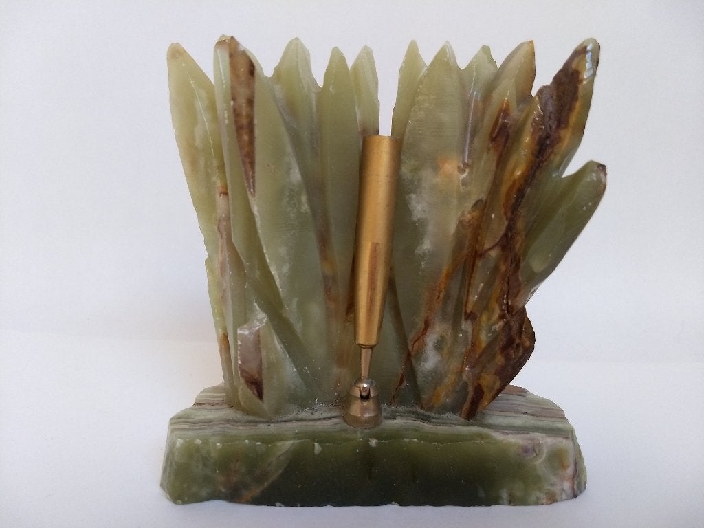 1 art deco pennenhouder groene onyx, Antiek en Kunst, Ophalen