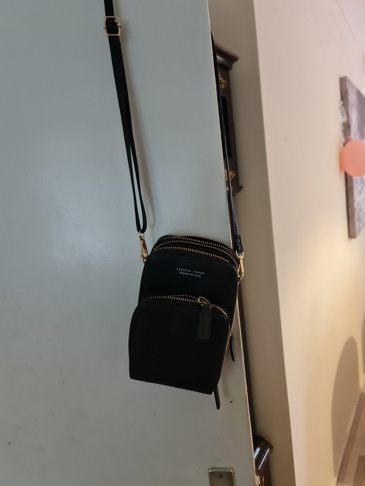 Zwart schoudertasje met meerdere ritsvakken, Sieraden, Tassen en Uiterlijk, Ophalen of Verzenden, Zo goed als nieuw, Zwart, Schoudertasje