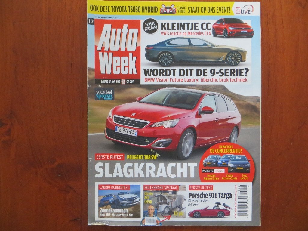 Autoweek 17 2014 Peugeot 308 SW, Porsche 911 Targa, BMW 428i, Ophalen of Verzenden, Nieuw, BMW