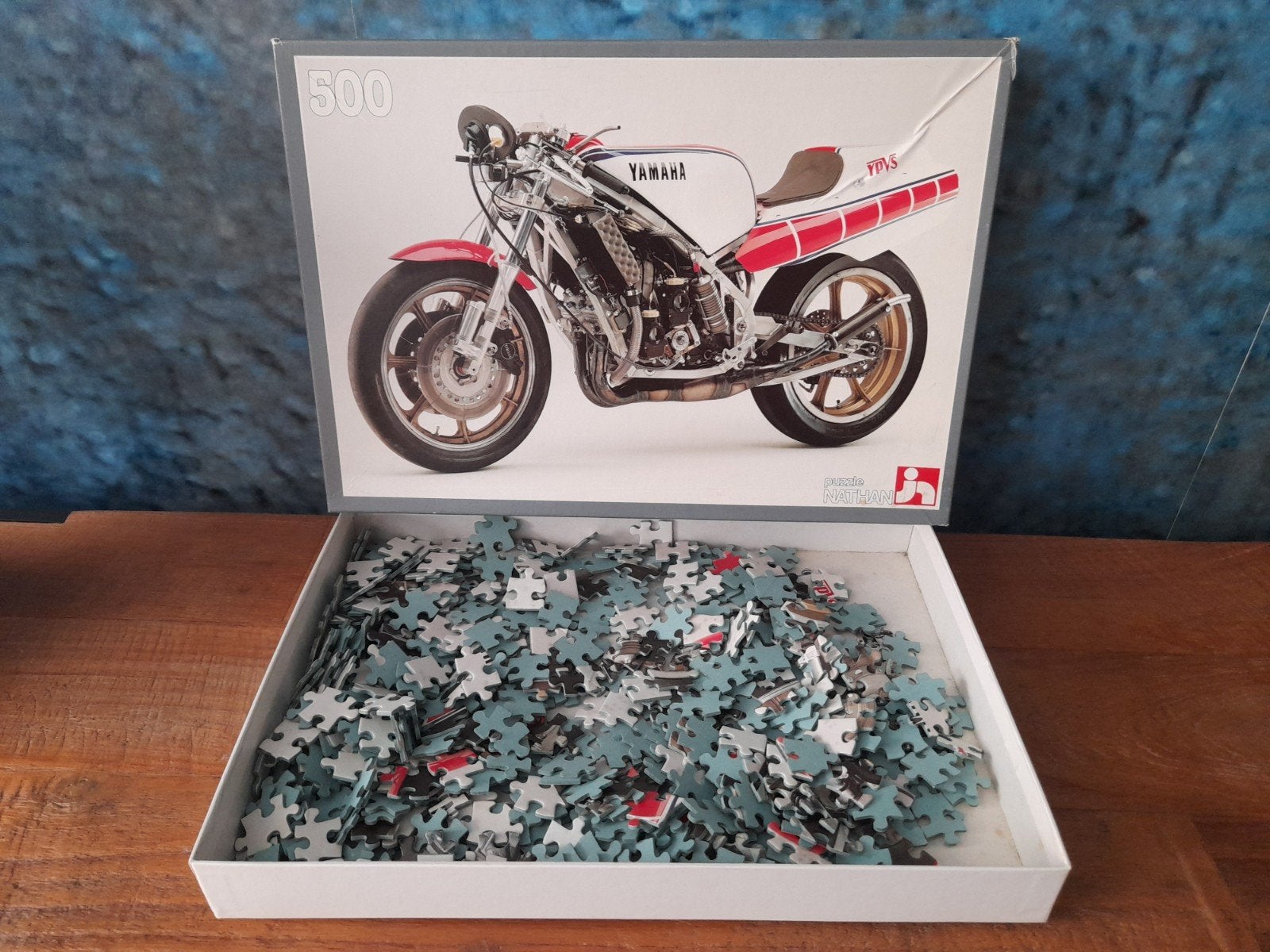 Yamaha motor 500 cc legpuzzel 500 stukjes, Ophalen of Verzenden, 500 t/m 1500 stukjes, Gebruikt, Legpuzzel