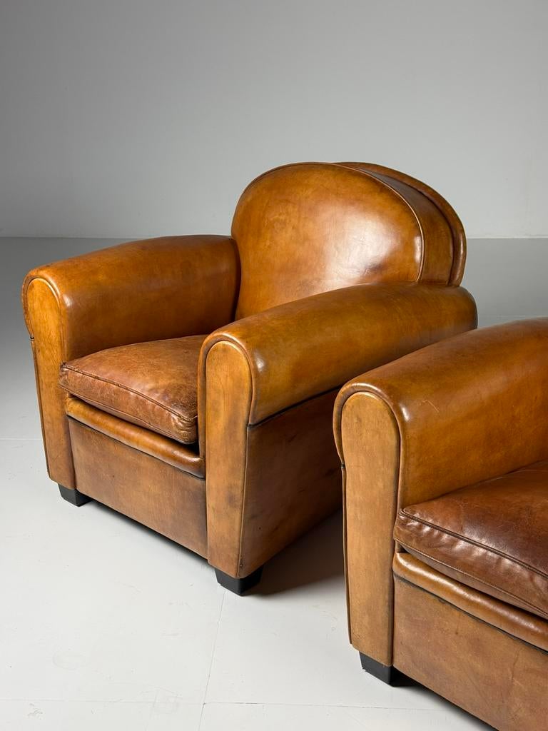 Bart van Bekhoven fauteuils clubchairs schapenleer, Ophalen, Zo goed als nieuw, 75 tot 100 cm