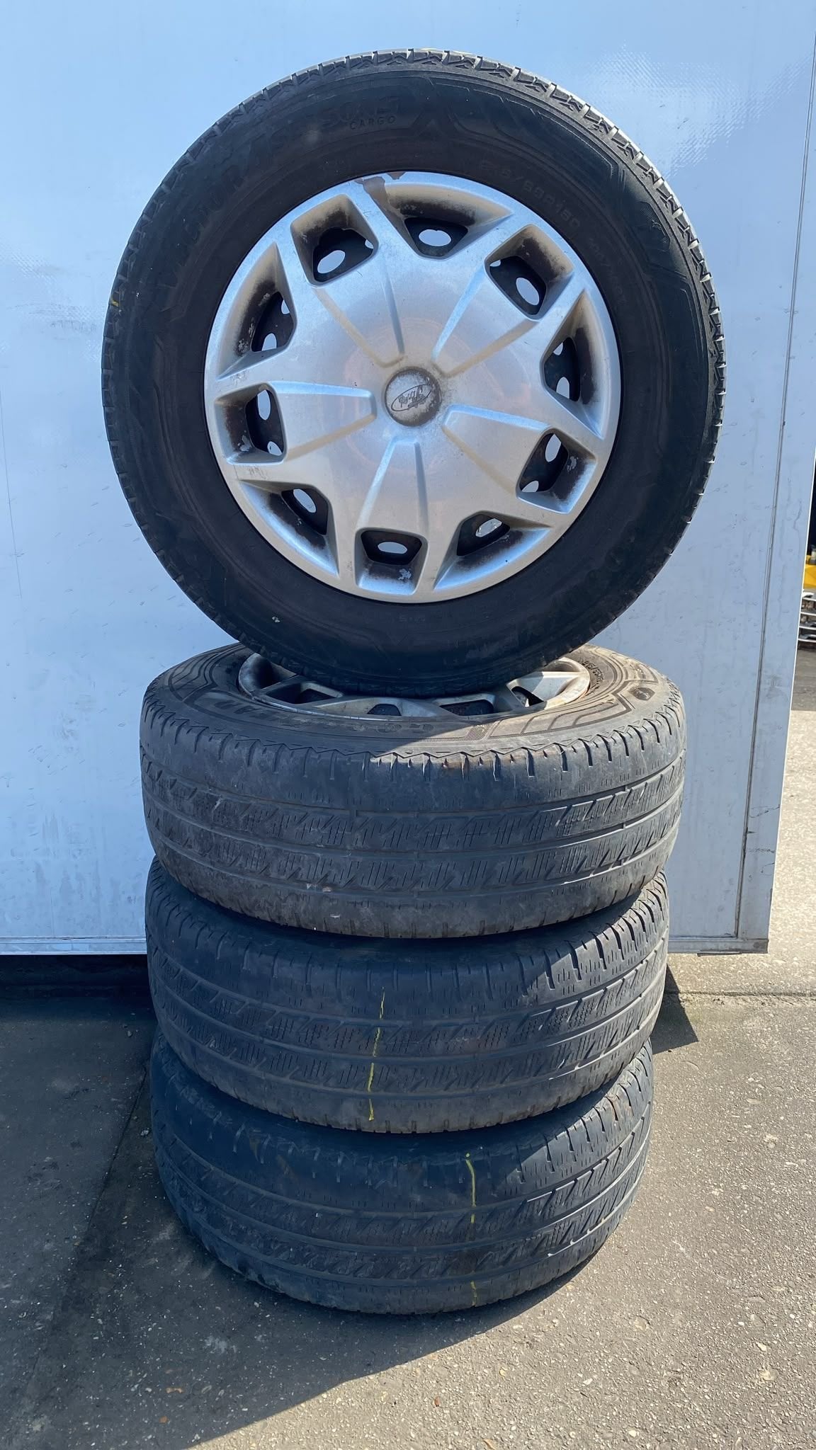 Ford Transit Custom Allseason Banden Set 215-65-15 5x160, Gebruikt, -, -, Banden en Velgen