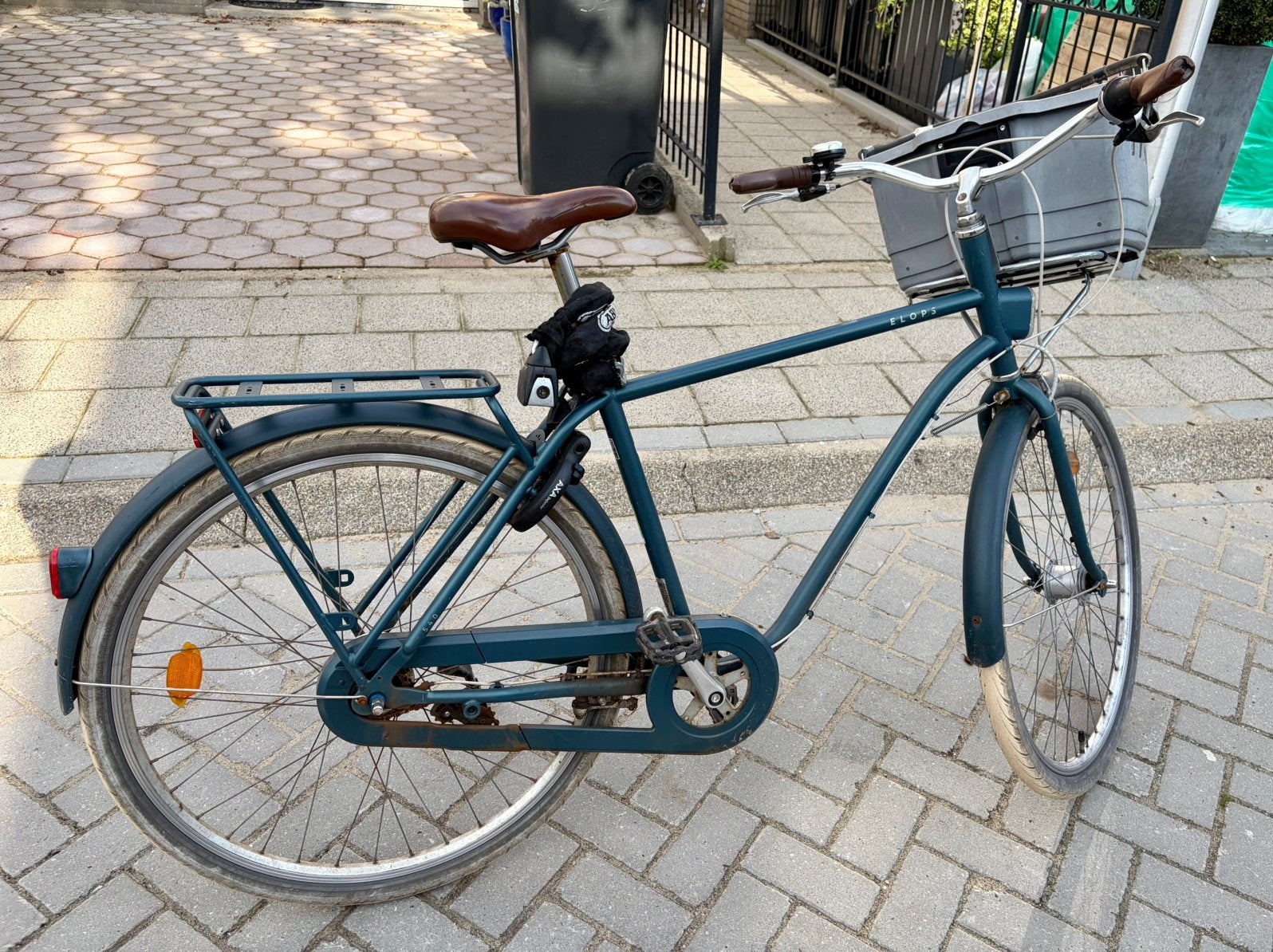 Elops 540 heren, hoog frame incl. ringslot + kettingslot, Fietsen en Brommers, Gebruikt, Velgrem, Versnellingen, 57 tot 61 cm