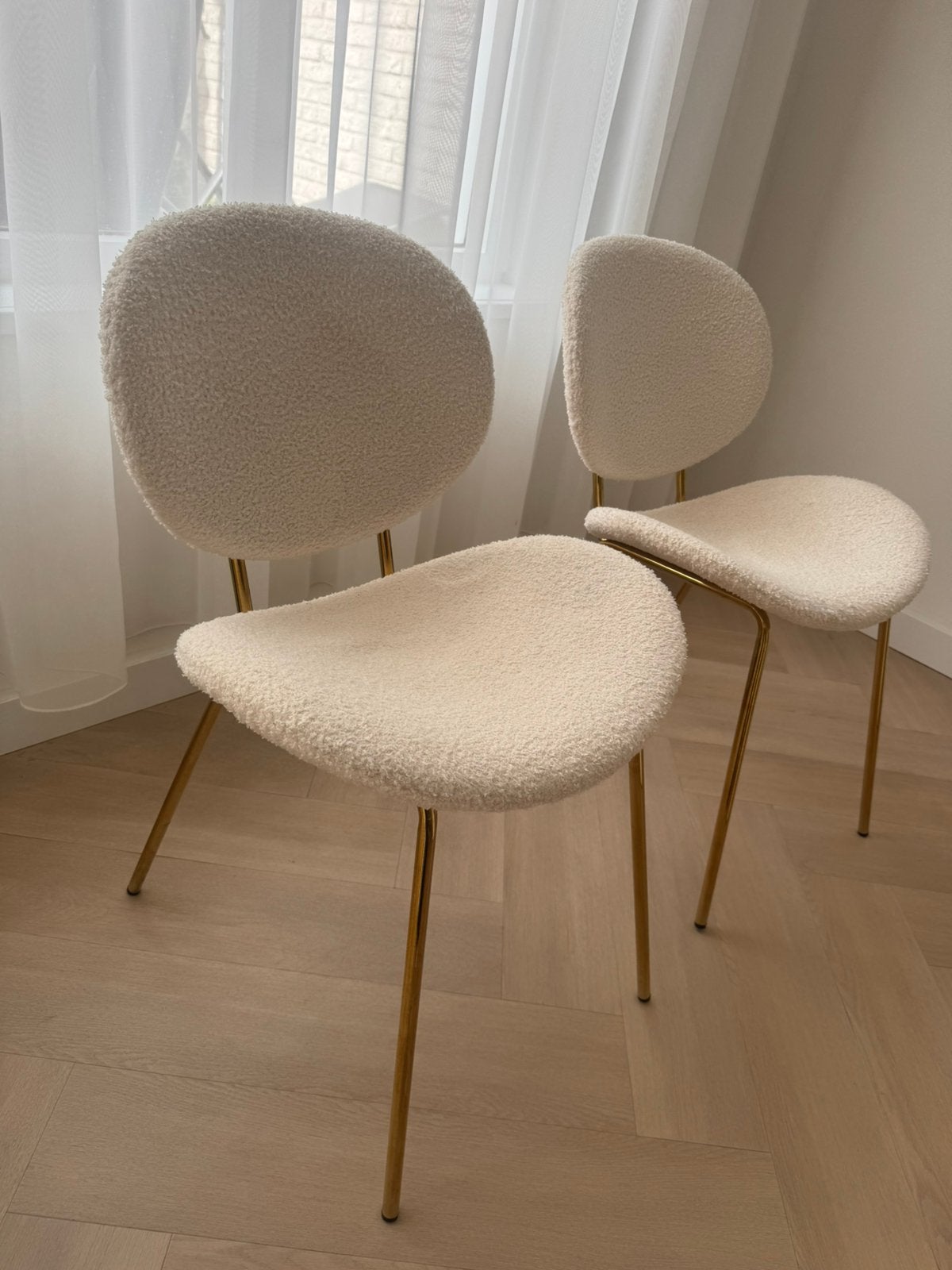 Teddy stoelen, Huis en Inrichting, Stoelen, Ophalen, Zo goed als nieuw, Wit, Twee