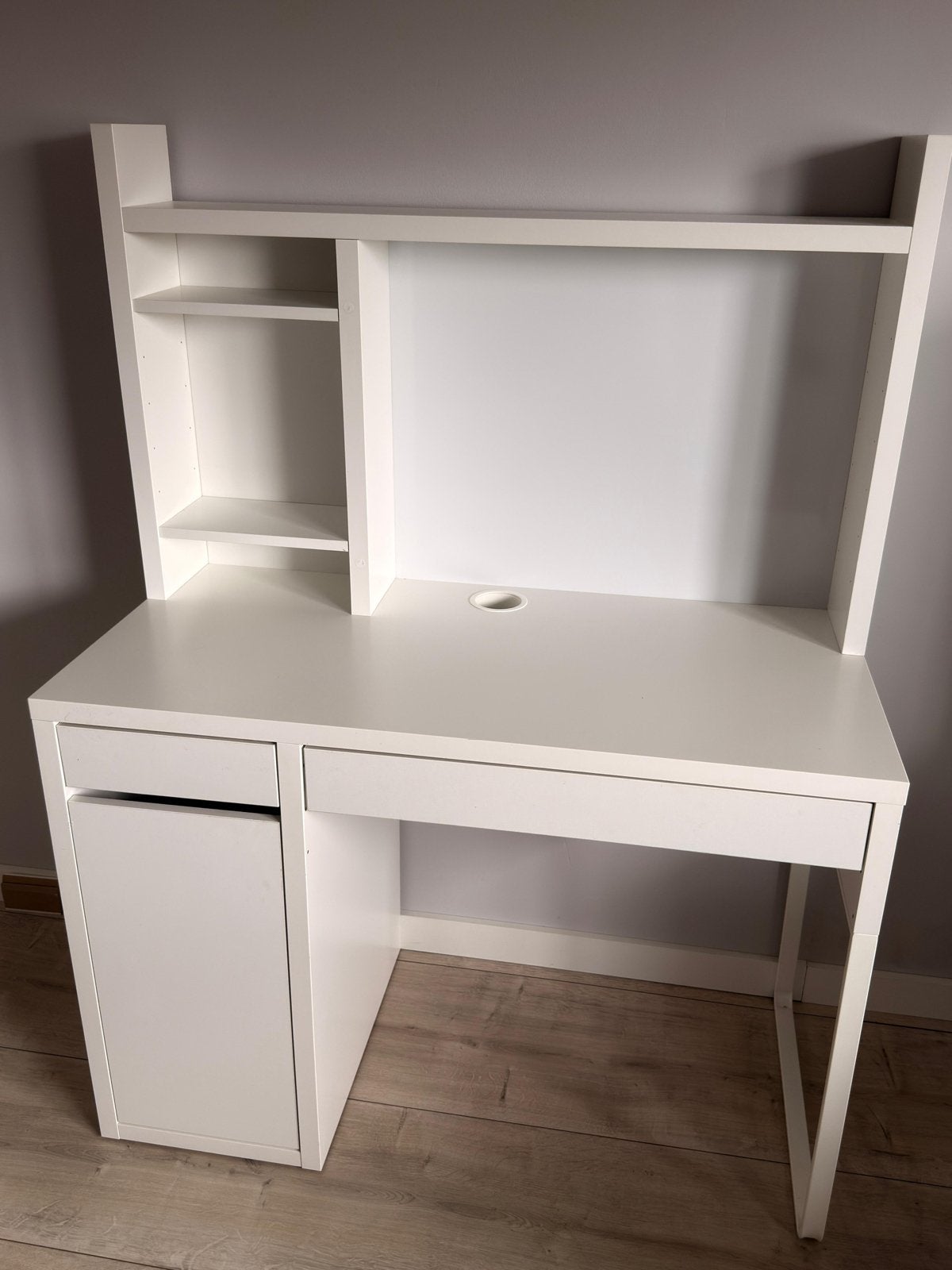 MICKE wit bureau met opbergruimte en lades, Ophalen, Gebruikt, Met lades, Spaanplaat of MDF