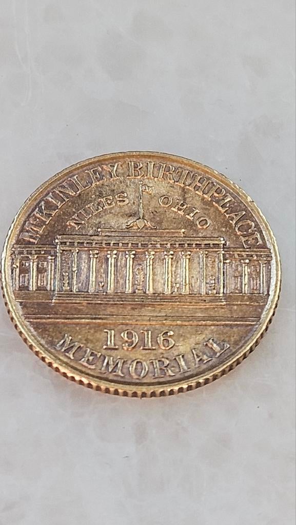 Zeldzame gouden 1 dollar mckinley 1916 usa, Ophalen of Verzenden, Noord-Amerika, Goud