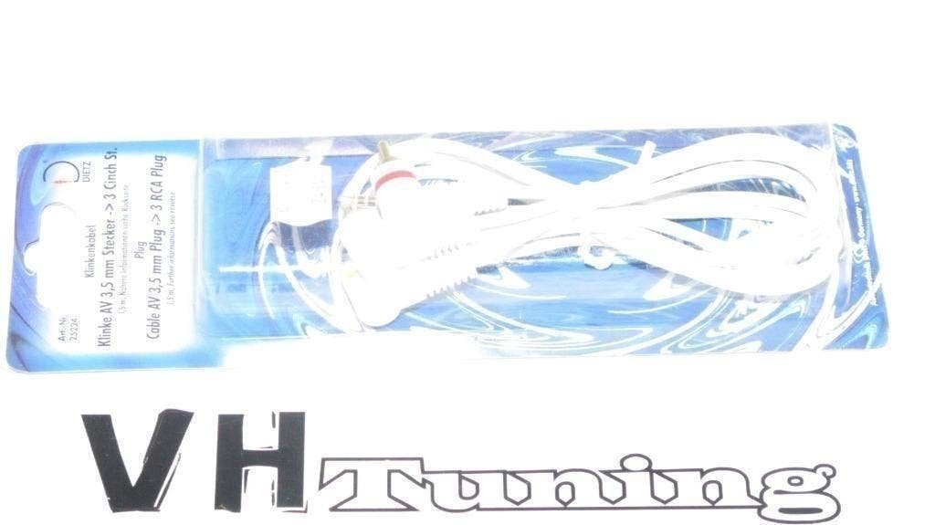 Dietz Cable AV 3,5MM Plug -> 3 RCA plug 1m,5M, Ophalen of Verzenden