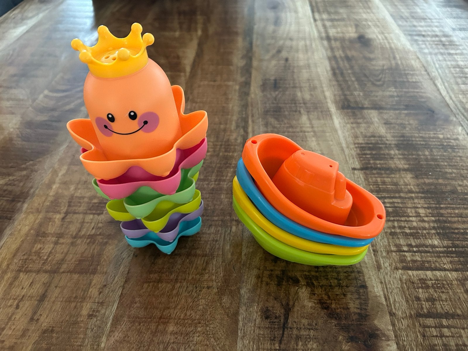 Leuk badspeelgoed: stapelbare octopus en bootjes, Ophalen, Gebruikt, Overige merken, Speelgoedset