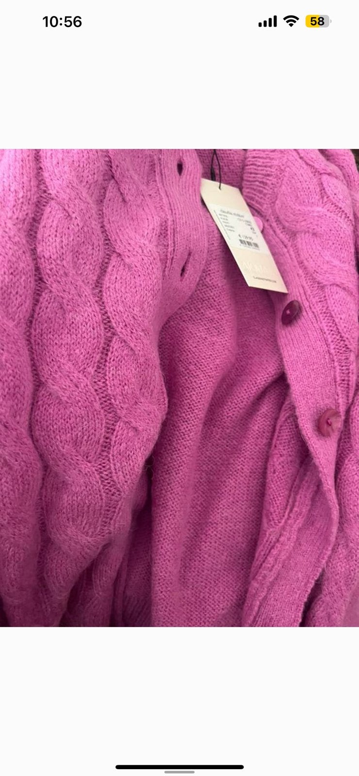 Claudia Strater fuschia kabelgebreid vest metballonmouwen 44, Ophalen of Verzenden, Zo goed als nieuw, Maat 42/44 (L)