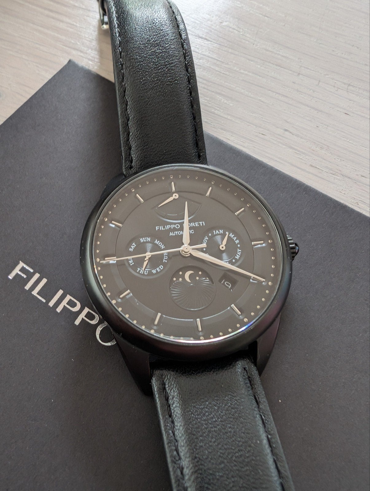 Filippo Loreti Venice Monochrome Automatic Horloge, Overige merken, Leer, Staal, Polshorloge