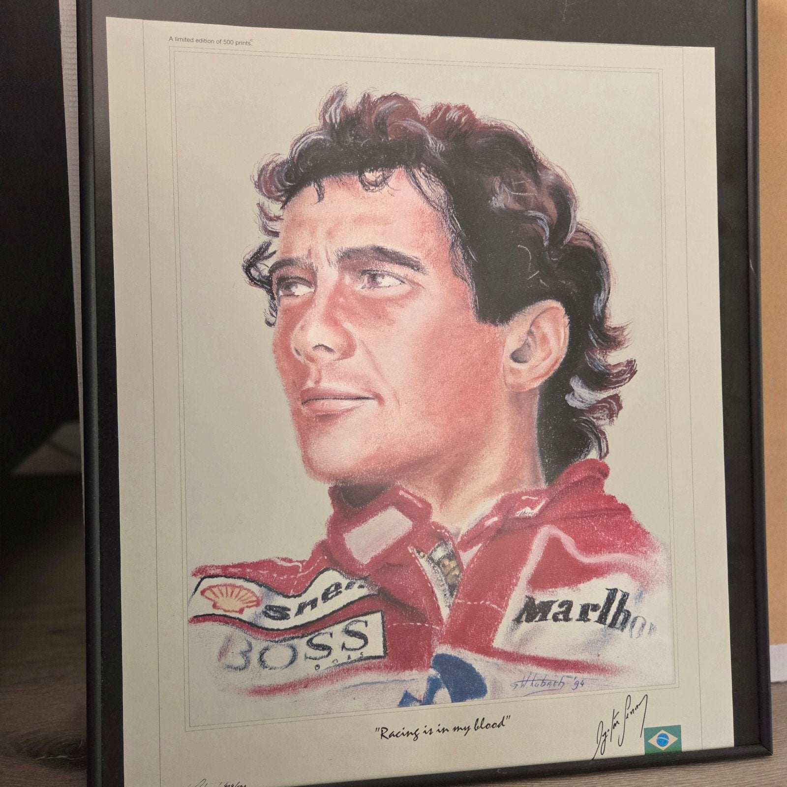 Ayrton Senna Limited Edition Print - Racing is in my blood, Ophalen