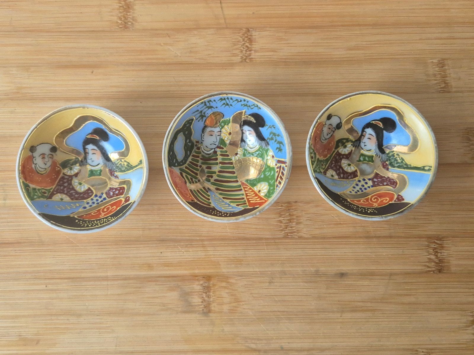 Japanse vintage sakebakjes / schaaltjes (6 stuks), Ophalen of Verzenden