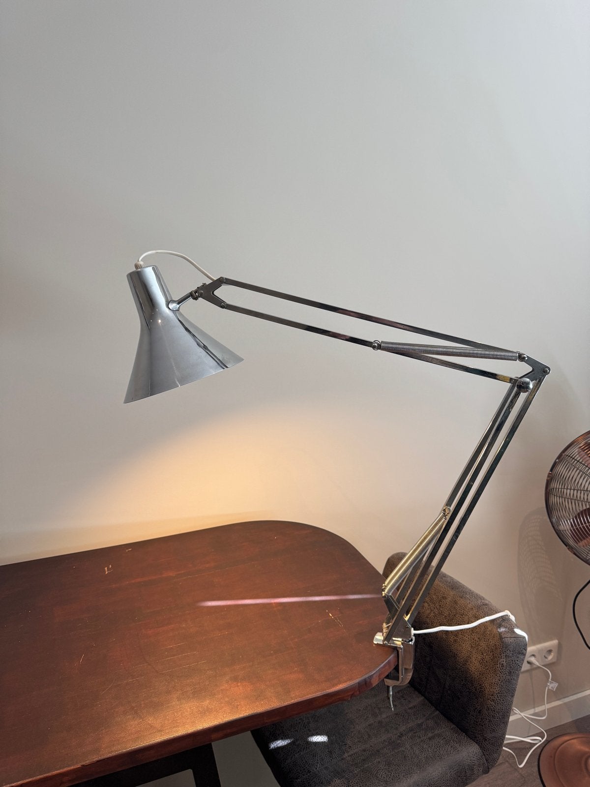 Vintage Luxo L1 bureaulamp - Zilverkleurig, Overige merken, Gebruikt, Ophalen of Verzenden, Zilver