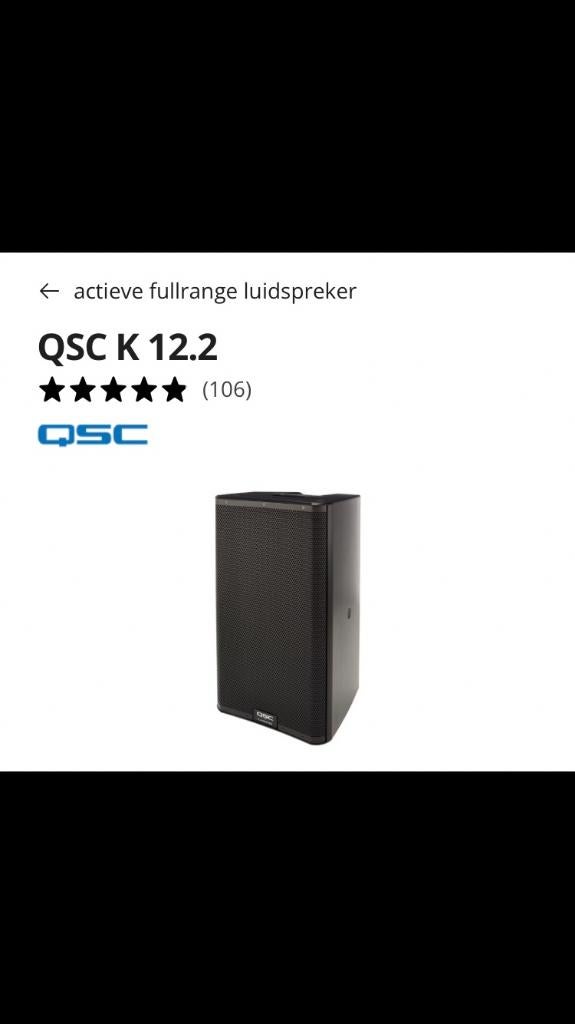 QSC K12-2 Actieve Luidspreker, Audio, Tv en Foto, Luidsprekers, Overige typen, Zo goed als nieuw, 120 watt of meer, Ophalen