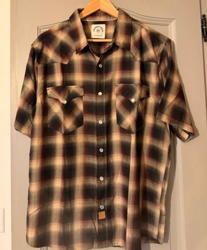 Dubinik, Western Shirt Korte Mouw - Maat L, Ophalen of Verzenden, Zo goed als nieuw, Meerkleurig, Halswijdte 43/44 (XL)