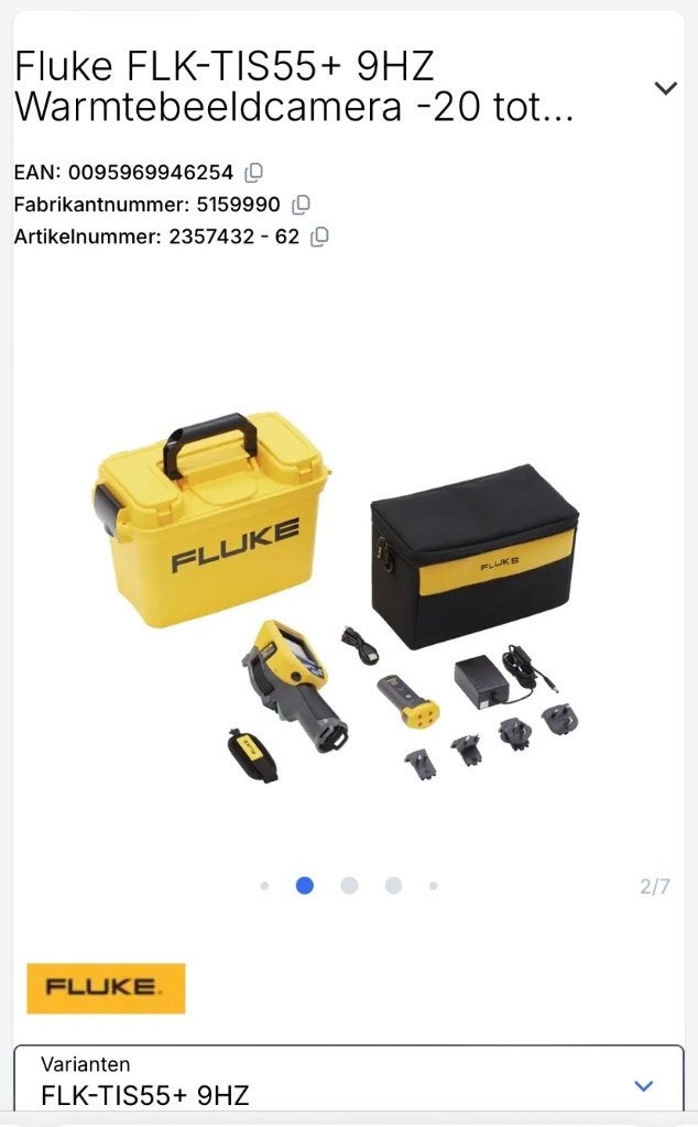 FLUKE TIS55+ WARMTEBEELDCAMERA, Ophalen of Verzenden, Nieuw, Temperatuur