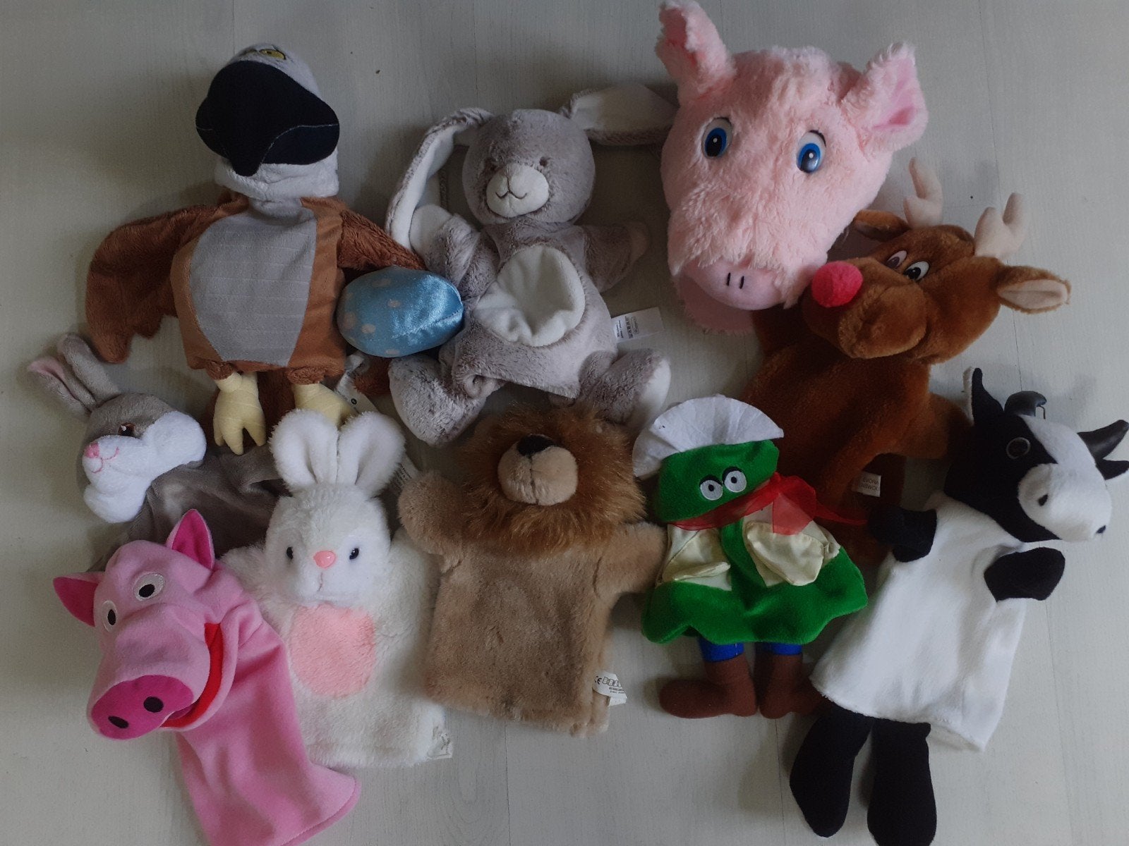 Zachte handpoppen poppenkastpoppen ( B ), Ophalen of Verzenden, Zo goed als nieuw, Pop