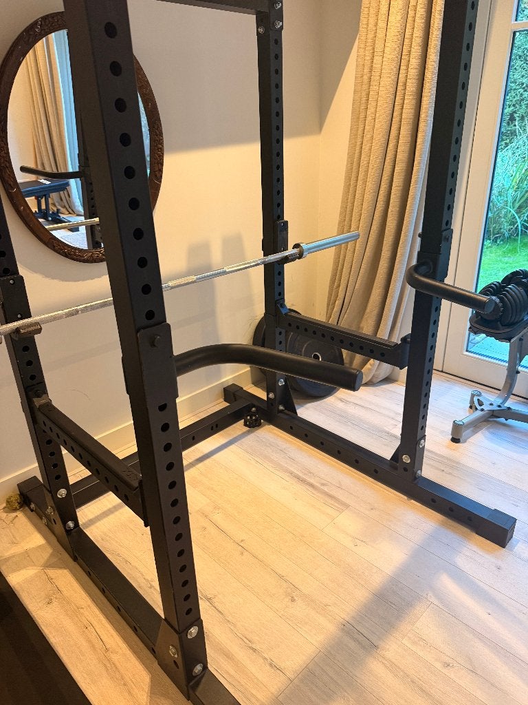 ATX Power Rack PRX-710 + spotter arms, J-hooks en dip bars, Ophalen, Krachtstation, Benen, Zo goed als nieuw