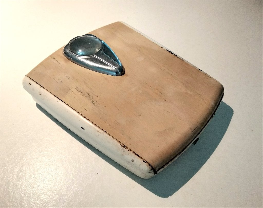 Vintage Borg Metalen Badkamerweegschaal, Ophalen of Verzenden, Huis en Inrichting