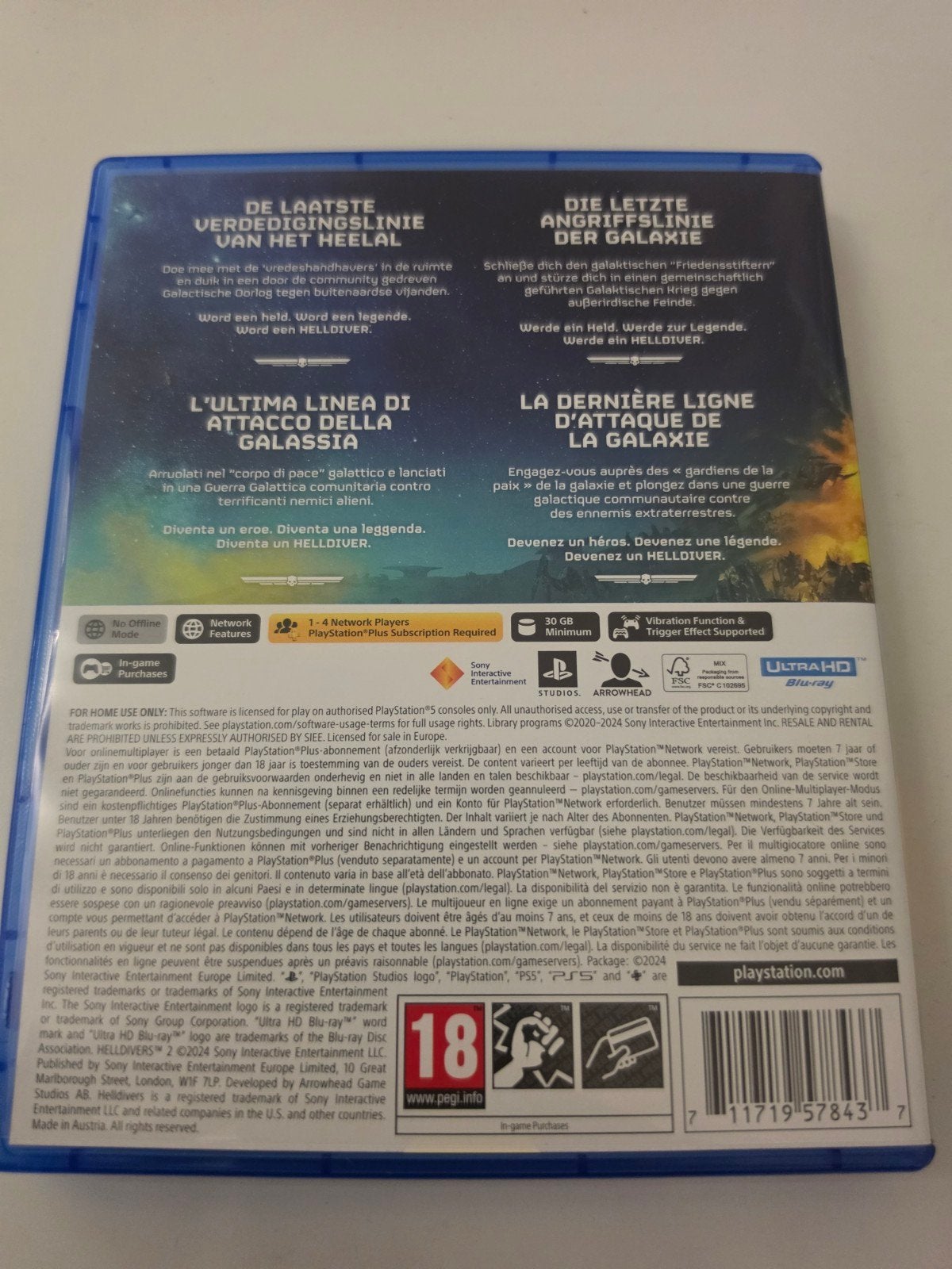 Helldivers PS5 Game - Zo goed als nieuw, Vanaf 18 jaar, Shooter, Onbekend, Ophalen of Verzenden