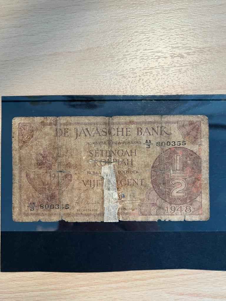 De Javasche Bank 1/2 Cent 1948 -  biljet, Ophalen of Verzenden, Los biljet