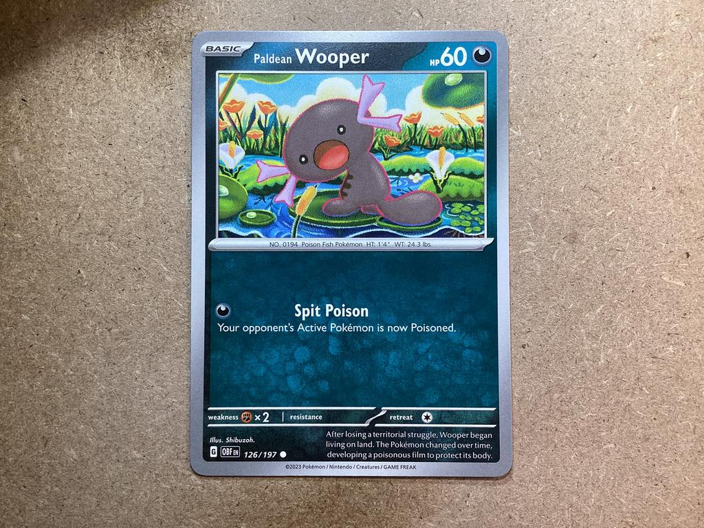 1x Paldean Wooper [OBF 126/197] (Near Mint), Ophalen of Verzenden, Zo goed als nieuw, Losse kaart