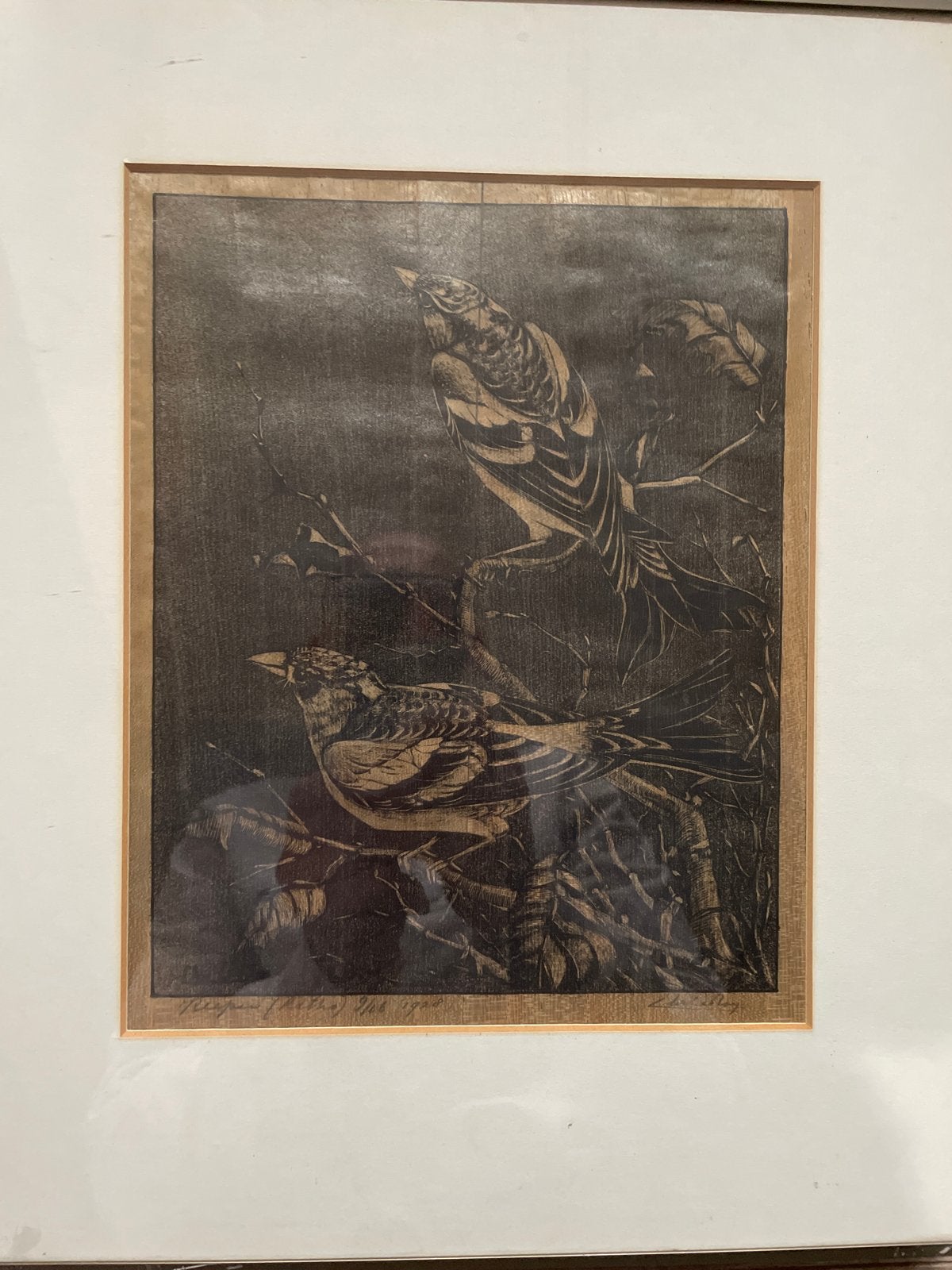 Chris Le Roy - Twee vogels (nr 9/16) - 1928, Genummerd, Ophalen of Verzenden, Flora en Fauna, Lithografie