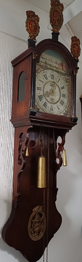 antieke Friese staart klok met kwartier slag, Ophalen