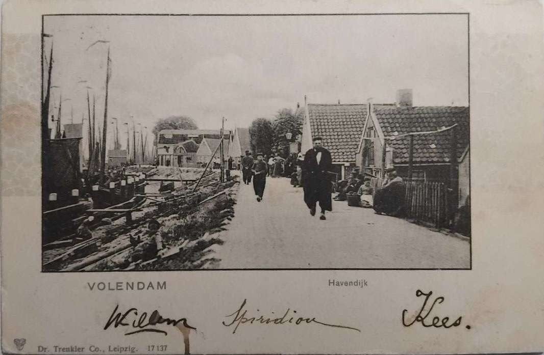 Volendam (Noord-Holland) Havendijk Klederdracht - 1904, Ophalen of Verzenden, Voor 1920, Gelopen, Noord-Holland