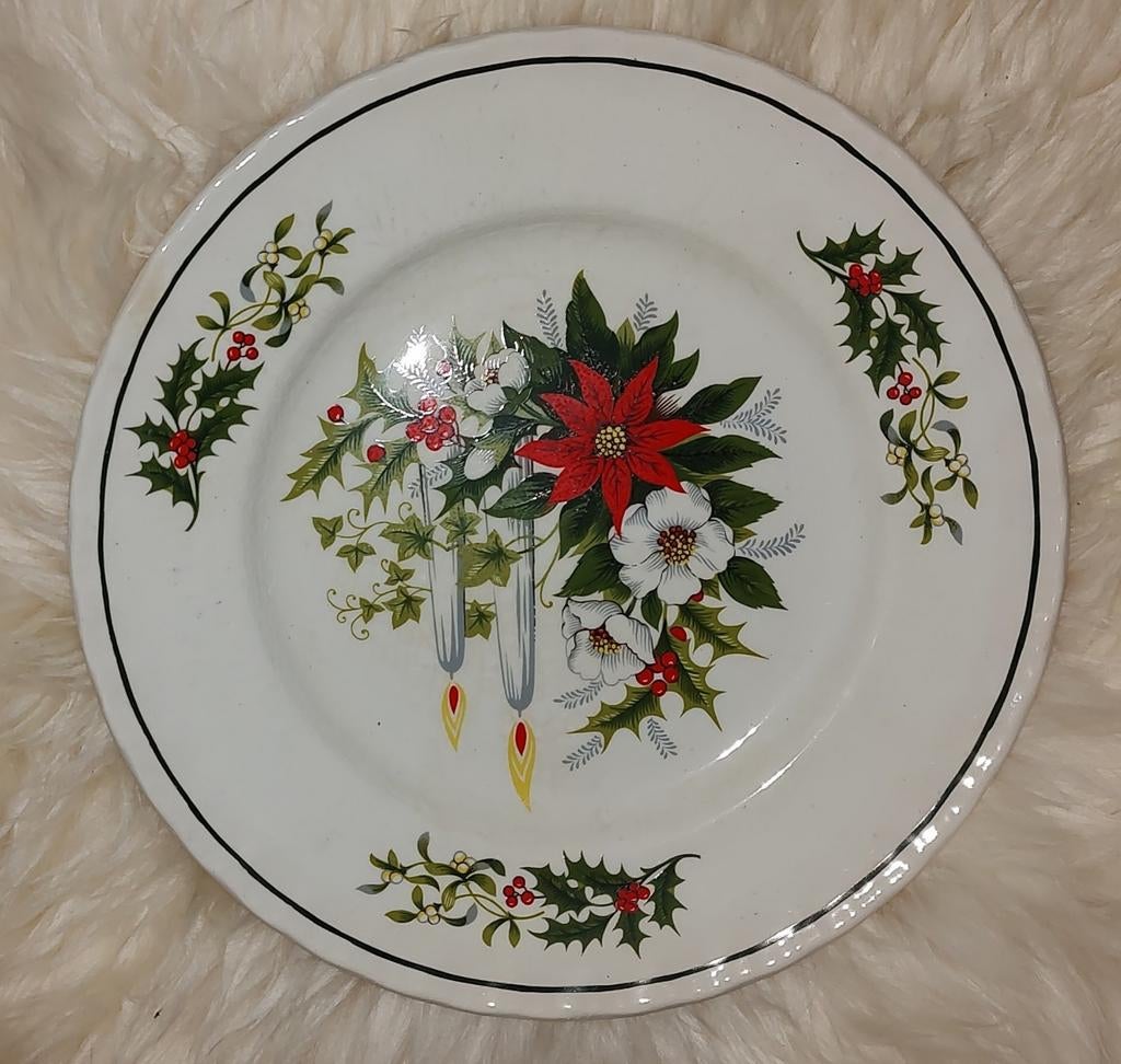 Kerst bord Grindley, Huis en Inrichting, Keuken | Servies, Ophalen of Verzenden, Porselein, Overige stijlen, Bord(en)