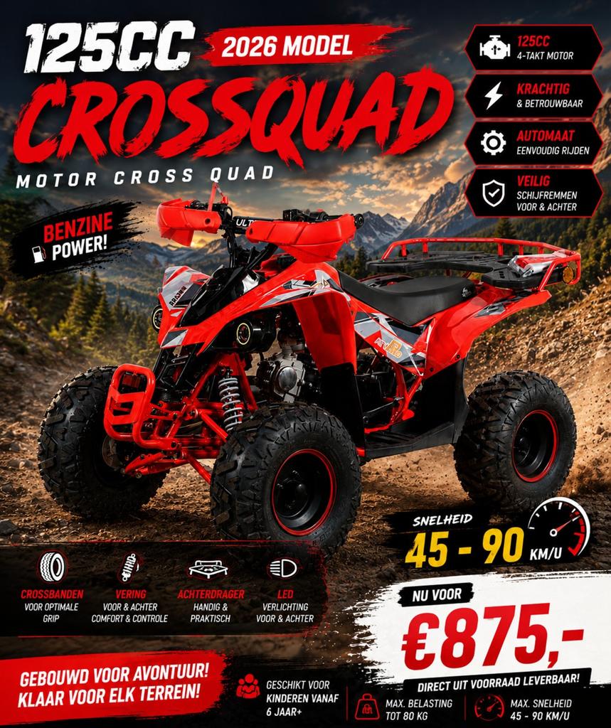 125cc ultra quad crosquad motor cross 2026 model, Ophalen of Verzenden
