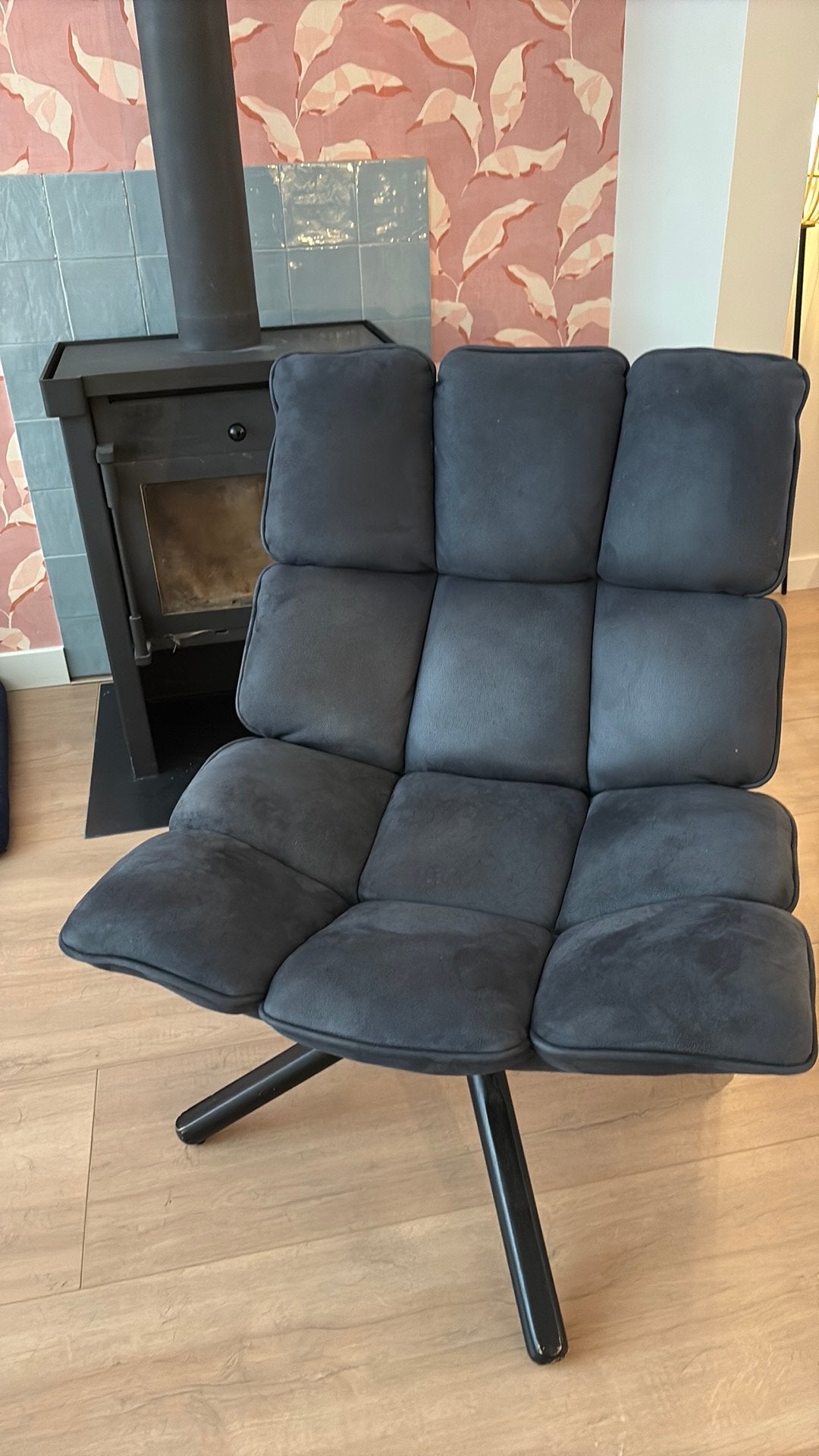 Mooie draaistoel te koop blauw, Ophalen of Verzenden, Gebruikt, 75 tot 100 cm, 50 tot 75 cm