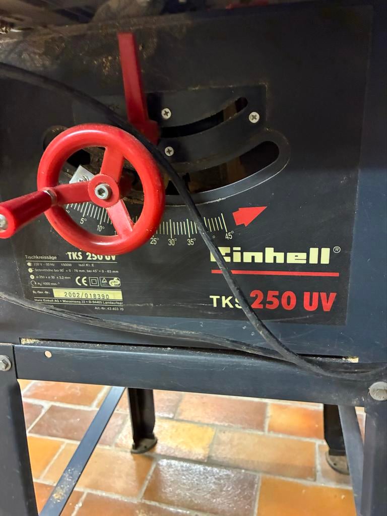 Einhell TKS 250 UV Tafelzaag - Gebruikt, Doe-het-zelf en Verbouw, Gereedschap | Zaagmachines, Gebruikt, Cirkelzaag, 70 mm of meer