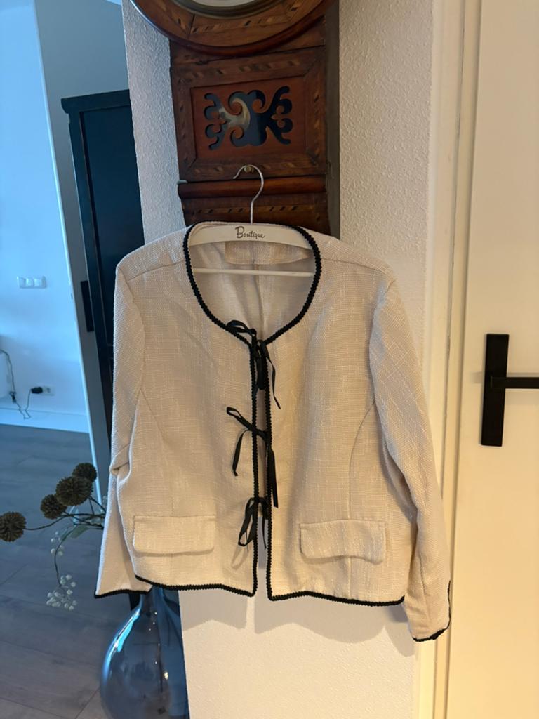 Zgan jasje 46/48, Ophalen of Verzenden, Zo goed als nieuw, Beige, Jasje of Colbert