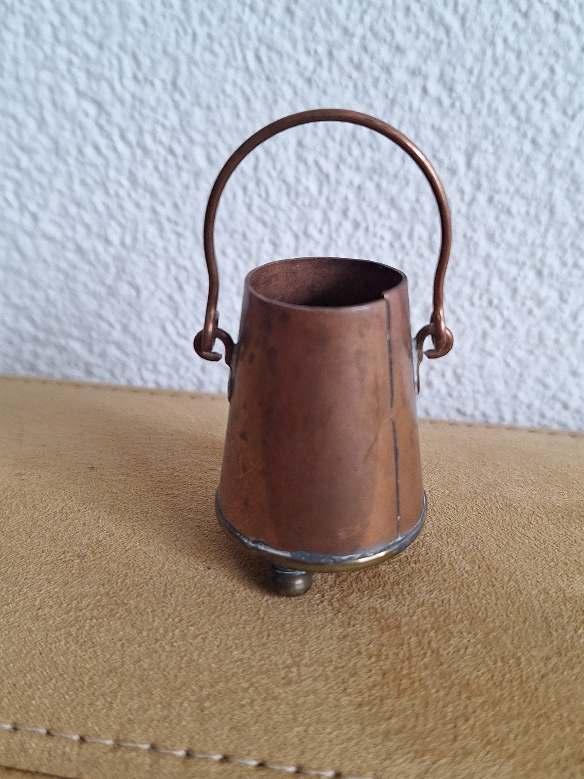 Miniatuur koperen emmer met handvat, Antiek en Kunst, Antiek | Koper en Brons, Ophalen, Koper