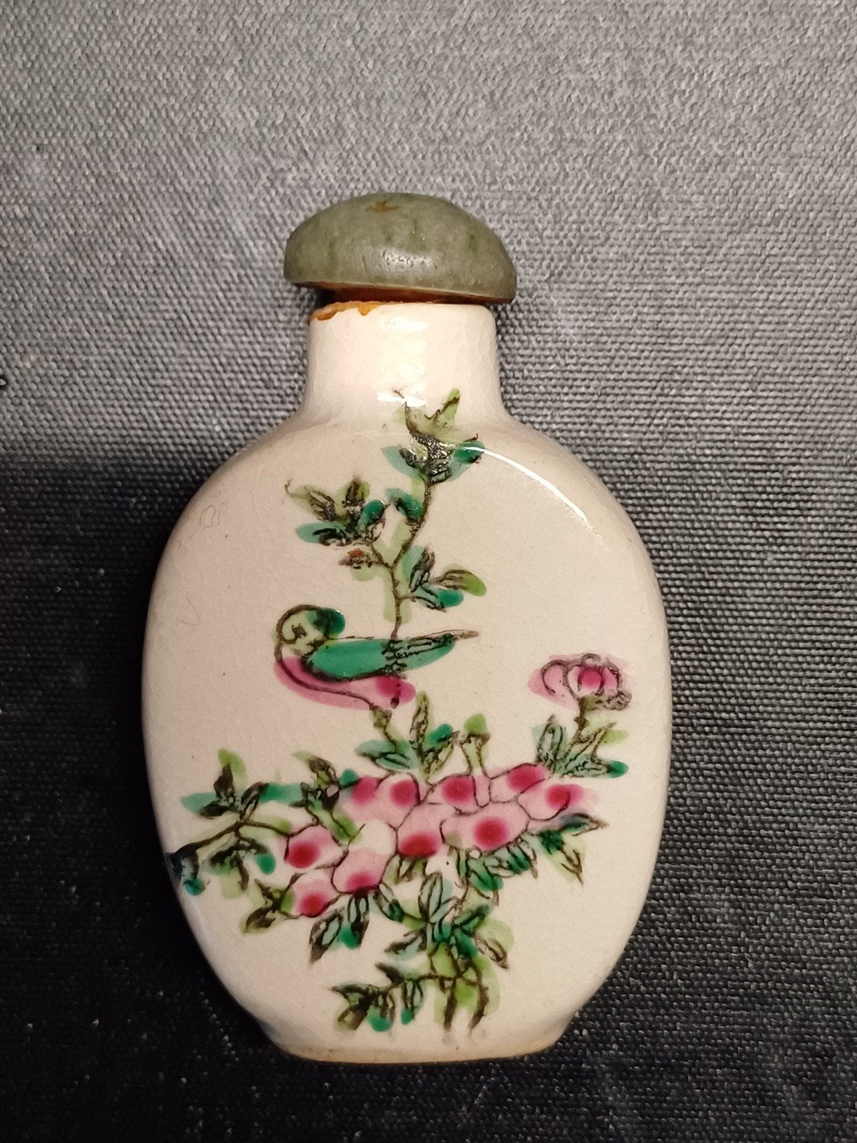 Antieke Chinese Snuff Bottle met Bloemen en Vogel, Ophalen of Verzenden