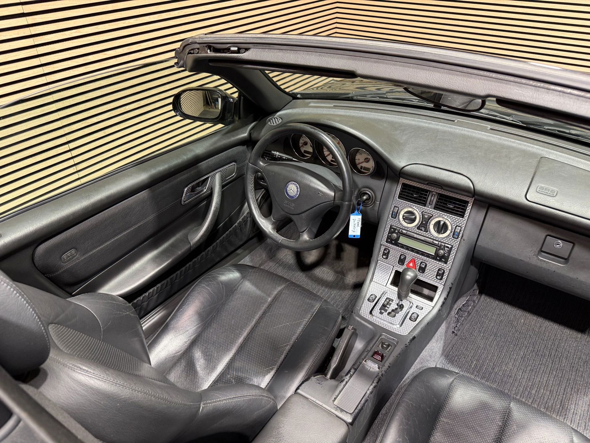 Mercedes-Benz SLK-klasse 320 | 6-Cilinder | Leder | Airco |, Auto's, Mercedes-Benz, Gebruikt, Zwart, Cabriolet, Zwart