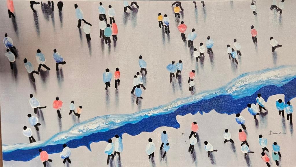 Dennis Blair: Painting People 70x140cm, Antiek en Kunst, Kunst | Schilderijen | Modern, Ophalen of Verzenden