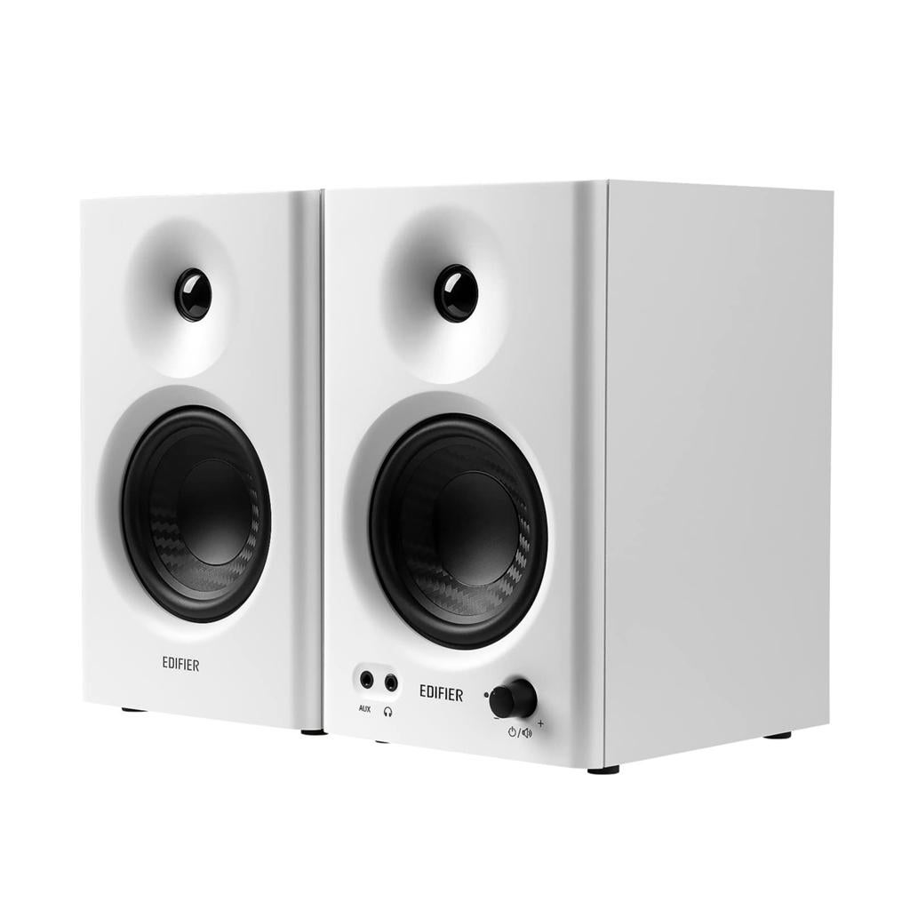 Edifier MR4 actieve studiomonitor speakers, wit, PC, Mac, Refurbished, 120 watt of meer, Front, Rear of Stereo speakers, Ophalen