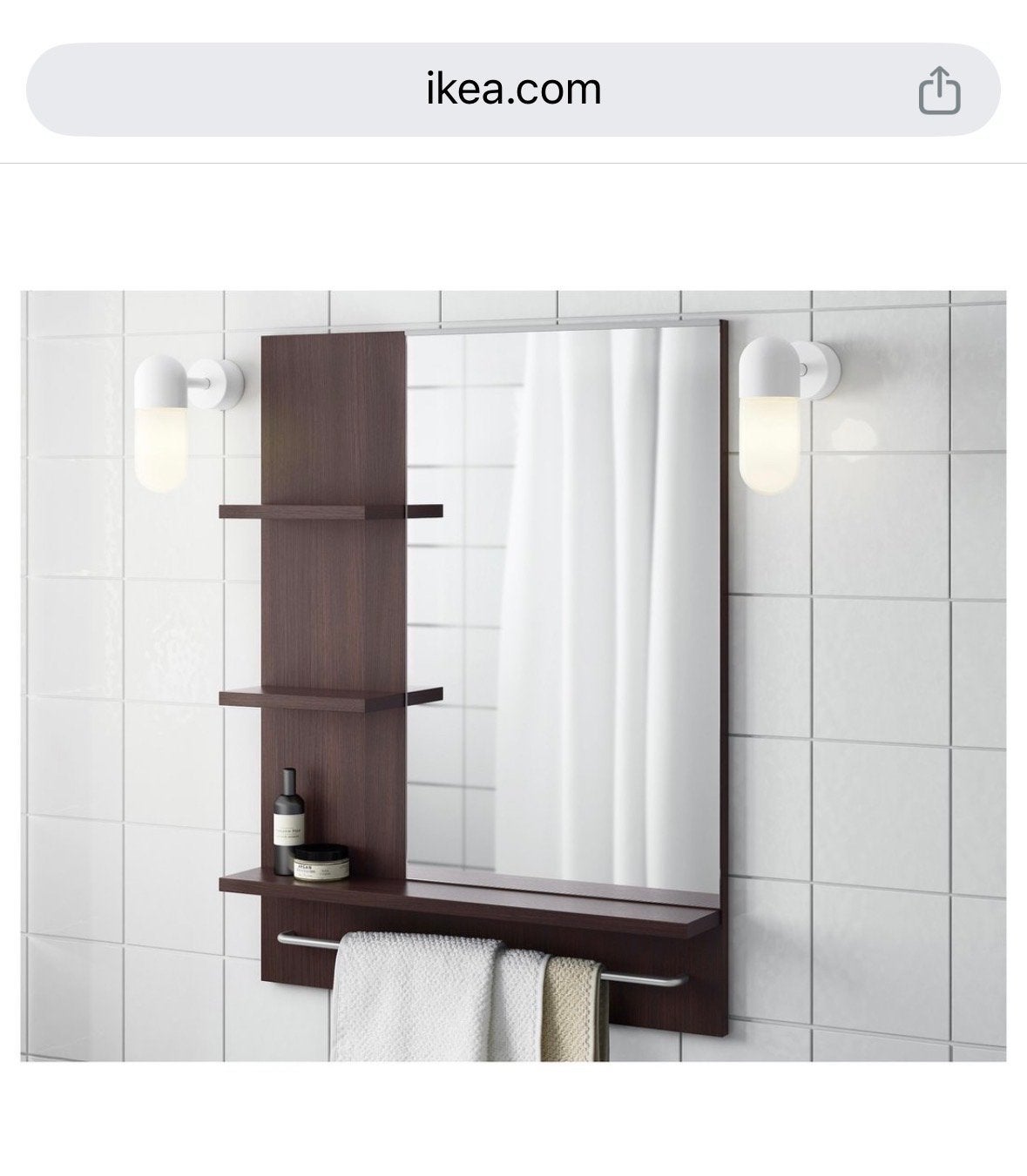 IKEA Lillången spiegelkast met planken, Ophalen, Minder dan 50 cm, 100 tot 150 cm, Minder dan 25 cm