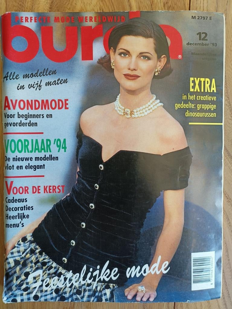 Burda december 1993 vintage mode naaien patronen, Overige typen, Vrouw, Zo goed als nieuw, Burda