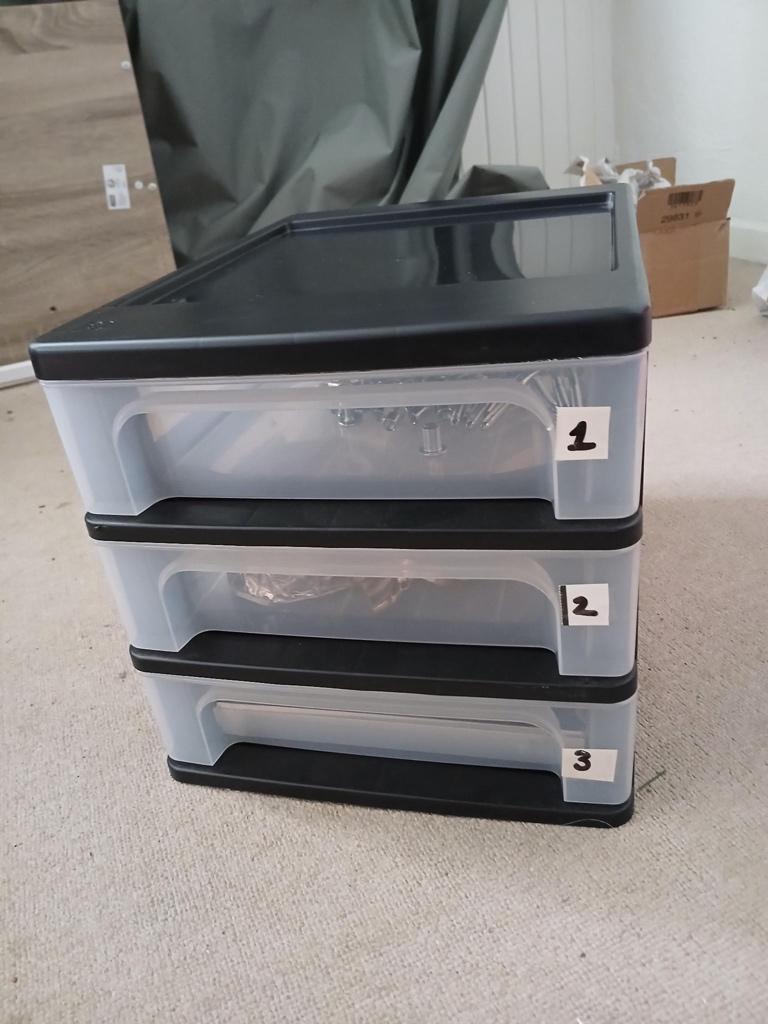 Handig Laden kastje, Ophalen of Verzenden, Zo goed als nieuw, 3 of 4 laden, Minder dan 100 cm