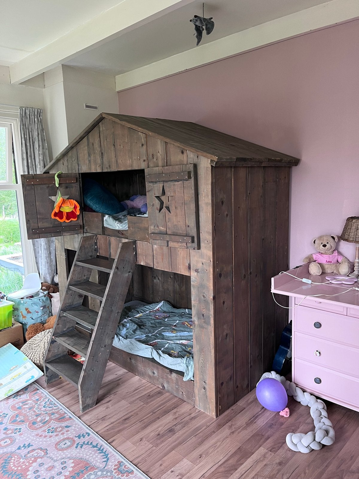 Uniek Boomhutbed - Avontuurlijk Slapen voor Kinderen, Ophalen, Gebruikt, 90 cm, Eenpersoons