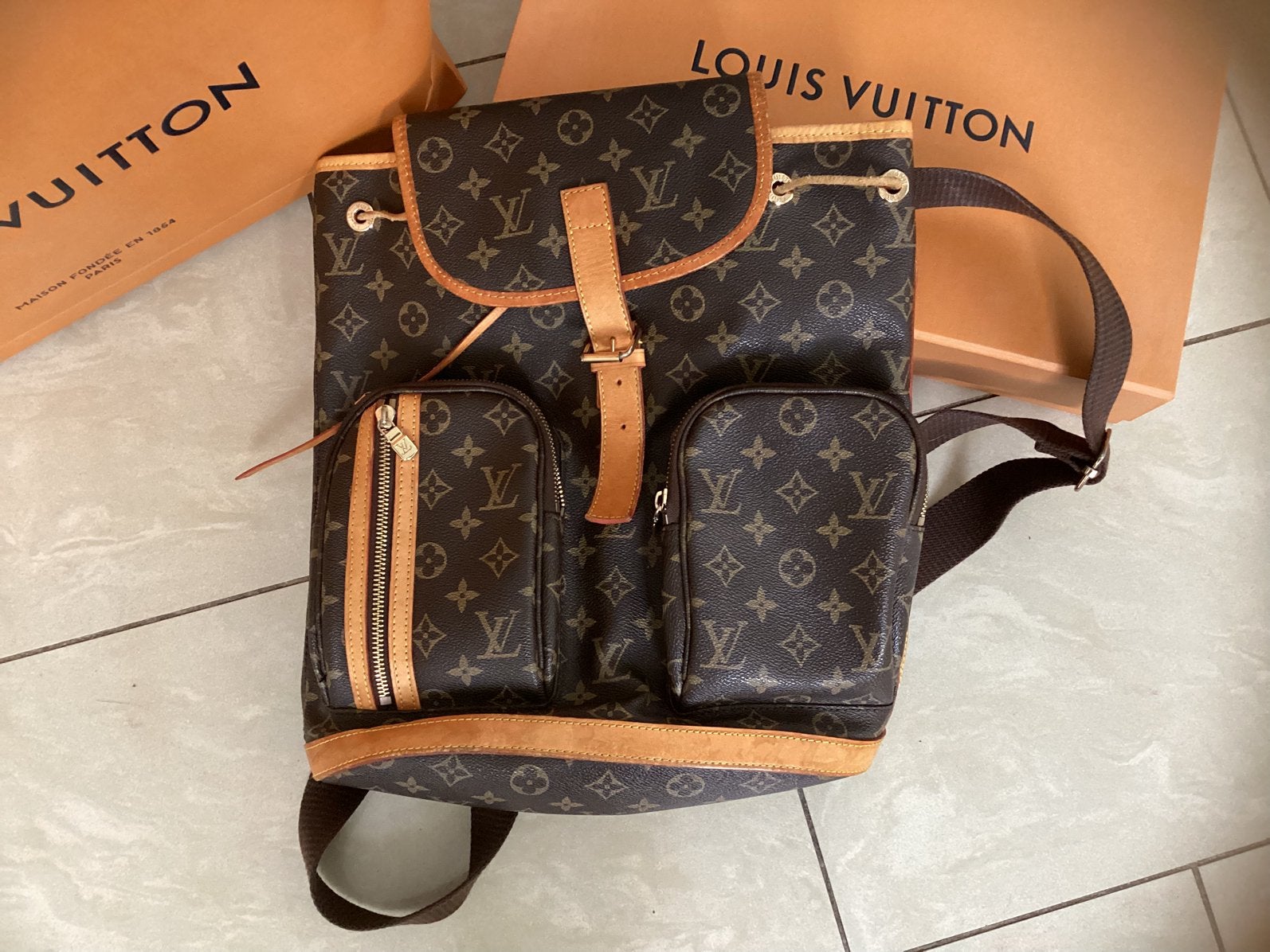 Originele Louis Vuitton Basphore rugtas, Ophalen, Gebruikt, Bruin, Overige typen